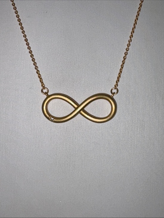 Ellen Poe Jewelry - Ellen Poe Matte Gold Infiniti necklace with rhinestone